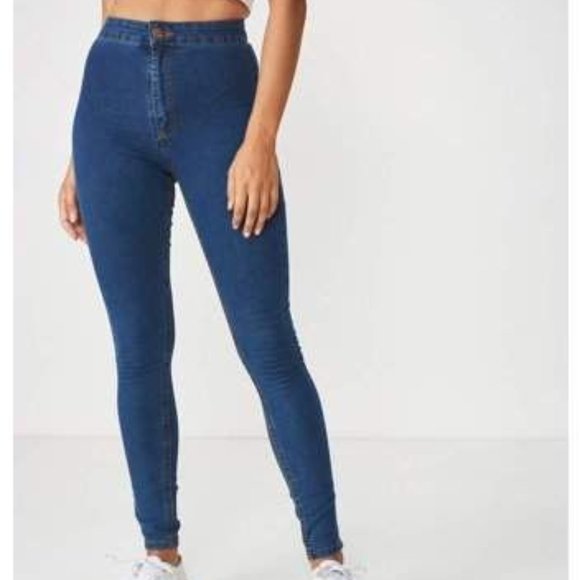 Cotton On Denim - Cotton On High Rise Jegging Blue Dark Wash